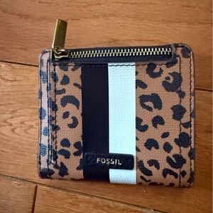 Fossil Logan RFID Cheetah Mini Wallet